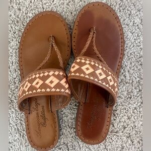American Eagle Outfitters Woven Brown and Tan Sandals